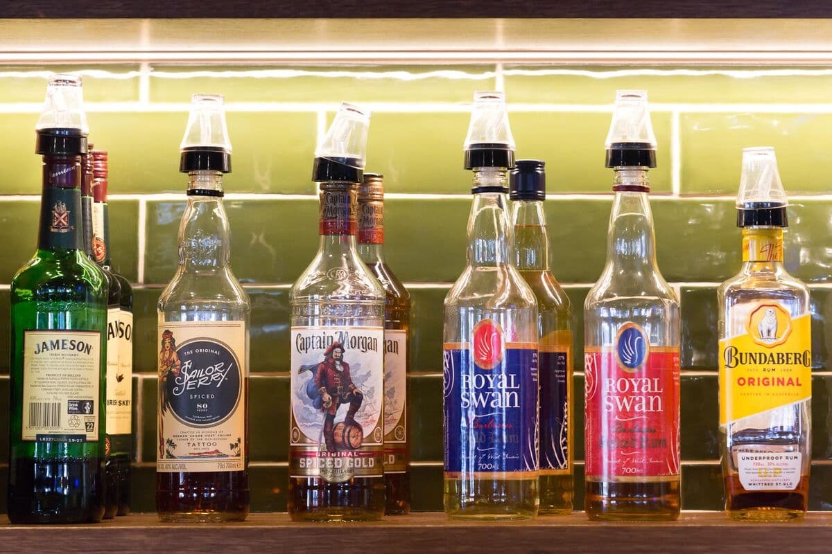Spirits on the back bar