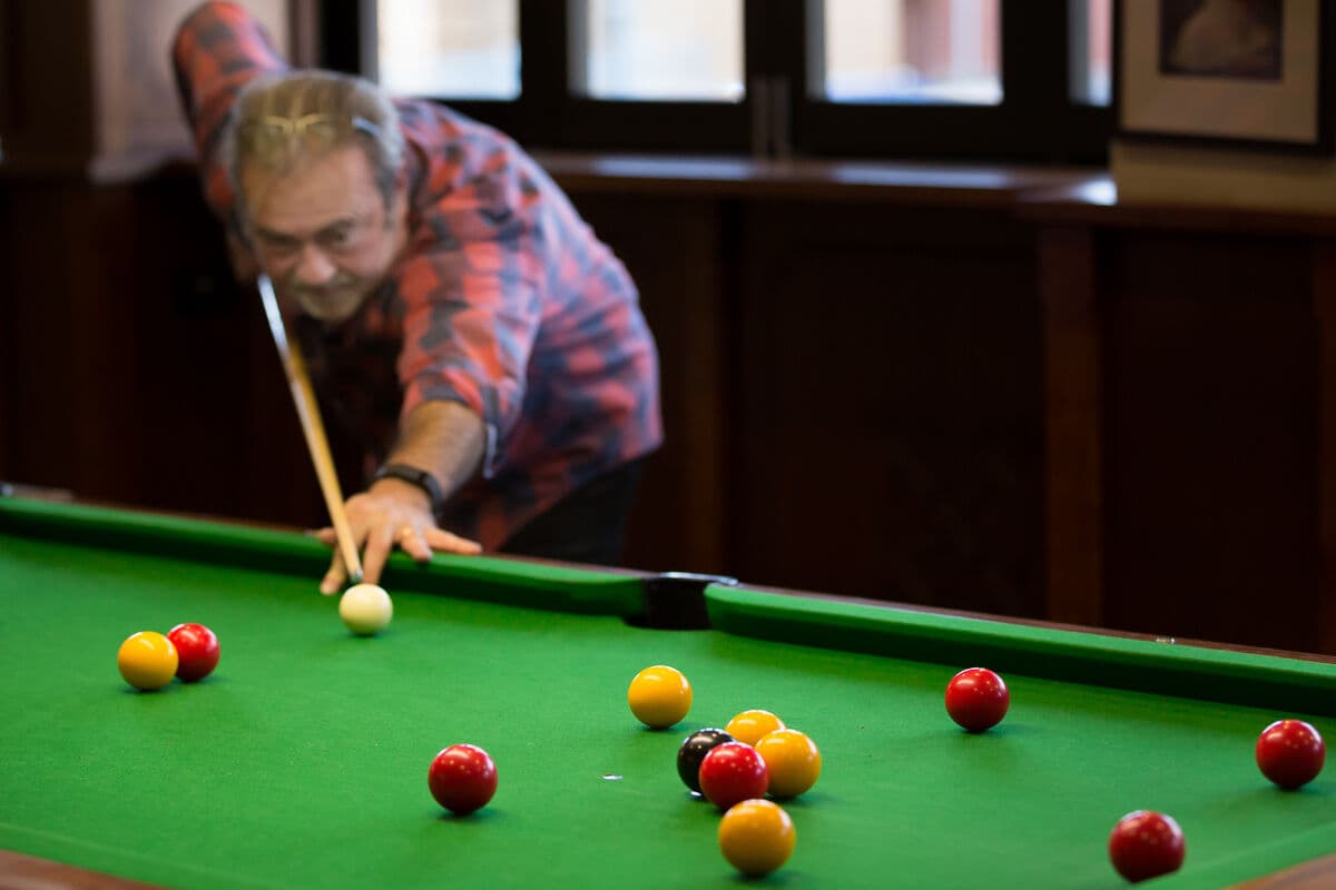 One of the pool tables